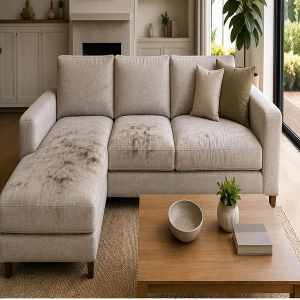 Sofa before upholstery cleaning in Yarraville